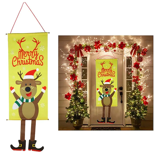 Christmas Door Hanging Flag Decor