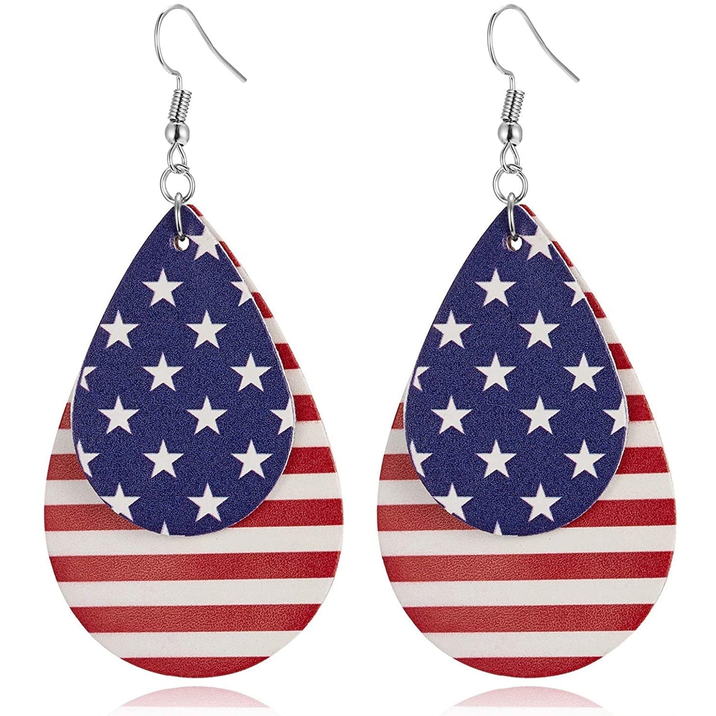 Teardrop National Flag 4th of July Dangle Earrings