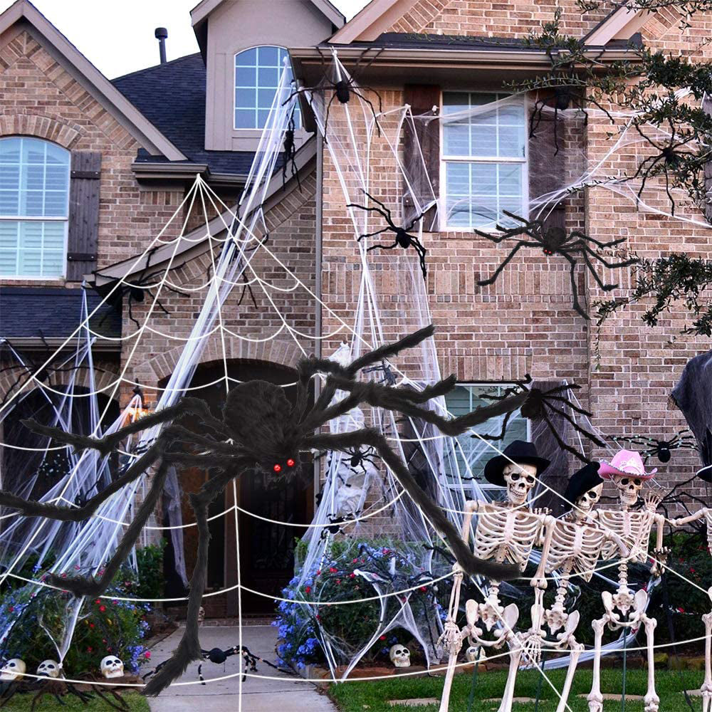 200" Halloween Spider Web and 59" Giant Spider Decoration