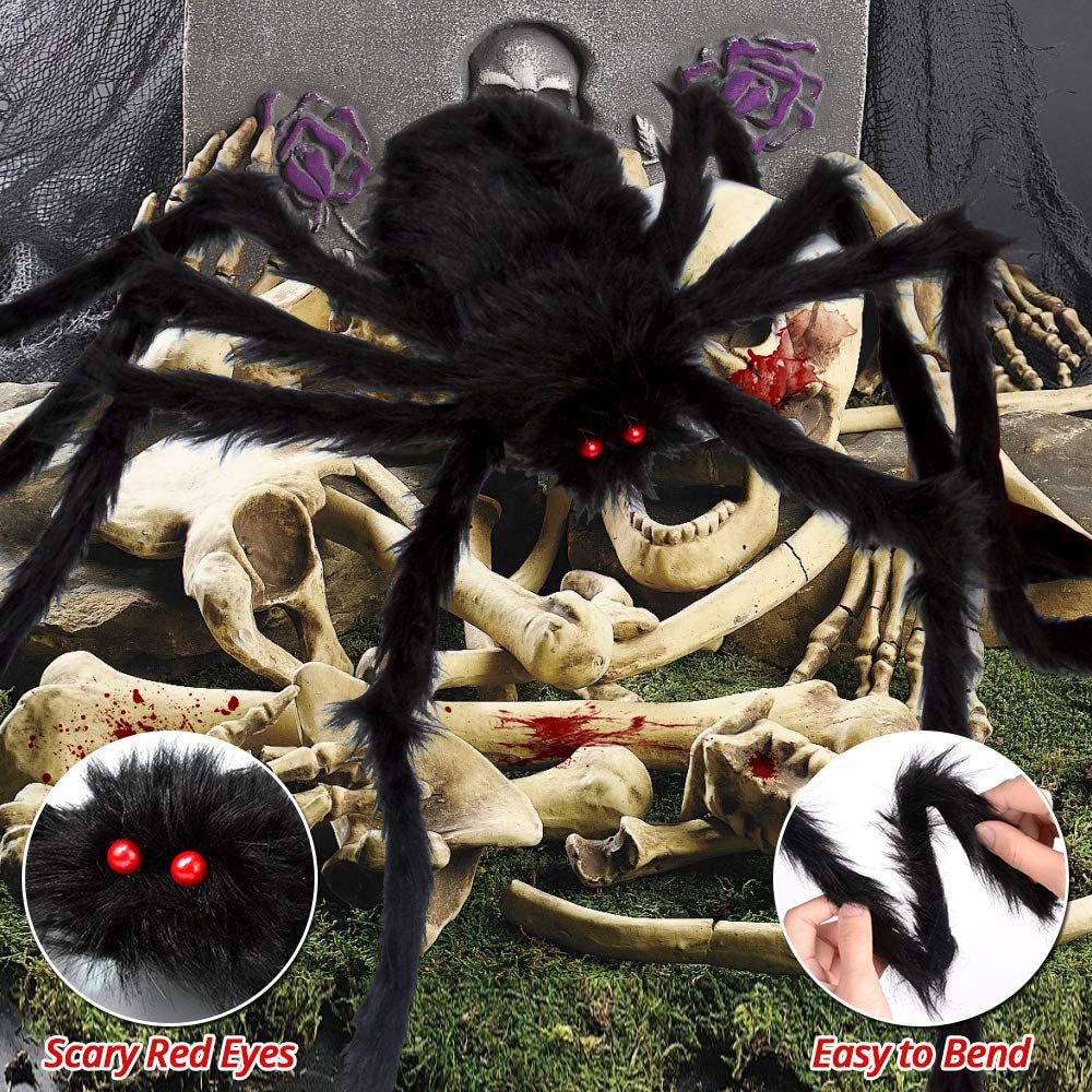 200" Halloween Spider Web and 59" Giant Spider Decoration
